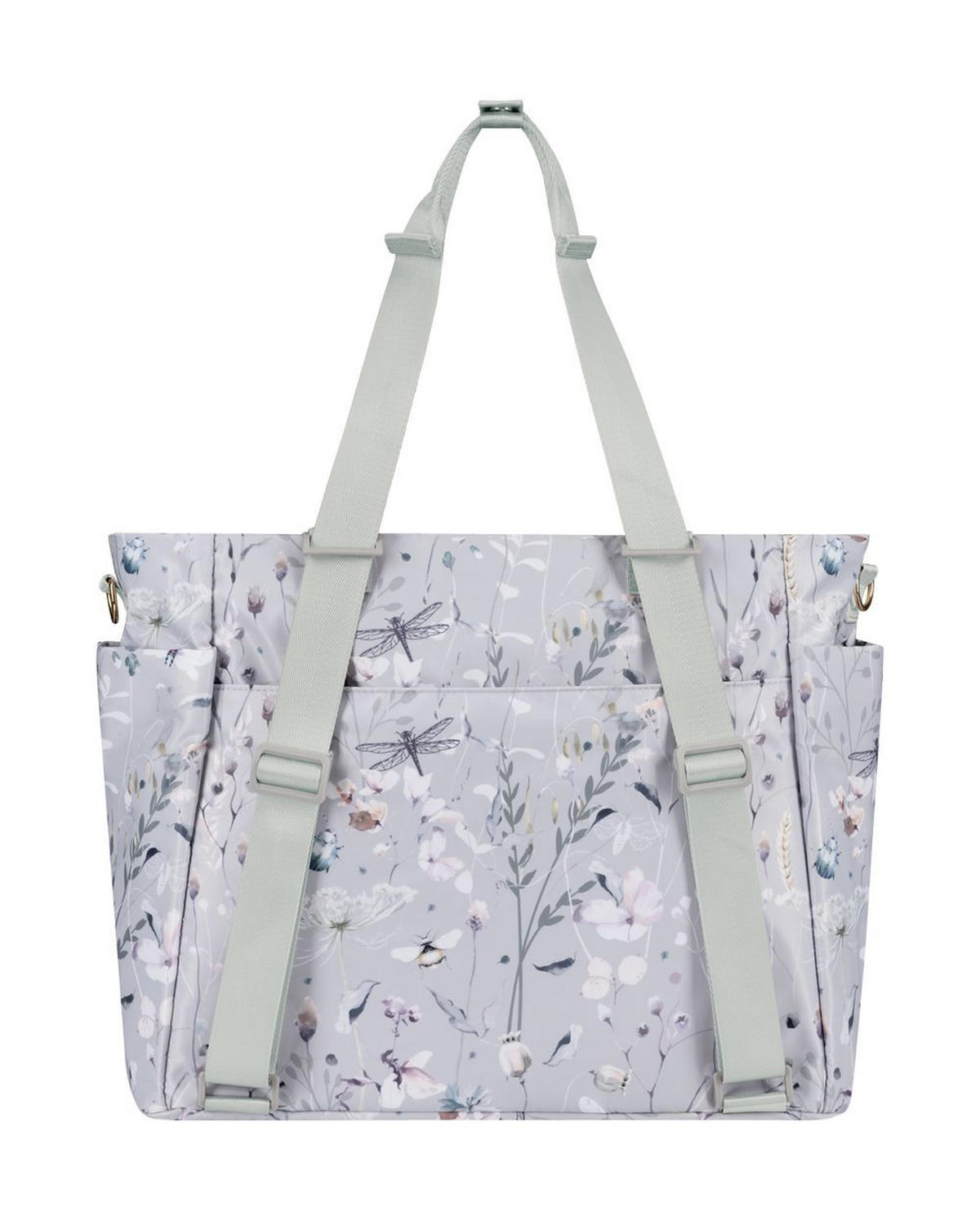 WICKELTASCHE Florence grau Wickelunterlage, Flaschentaschen, Reißverschluss, Kinderwagenclips - Grau, Textil (17/43/35cm) - Kikka boo