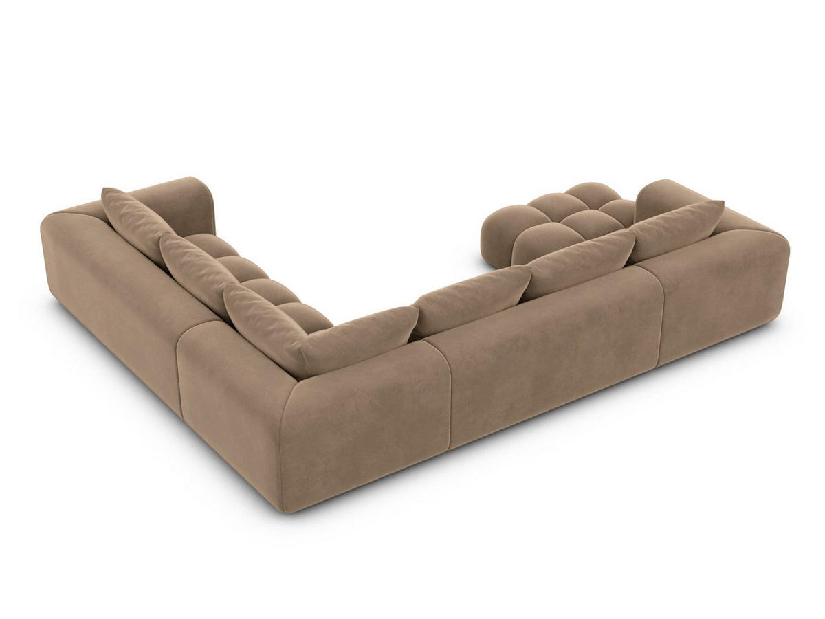 WOHNLANDSCHAFT Casaluna U-Form Braun Samtstoff - Braun, Kunststoff (338/88/267cm)