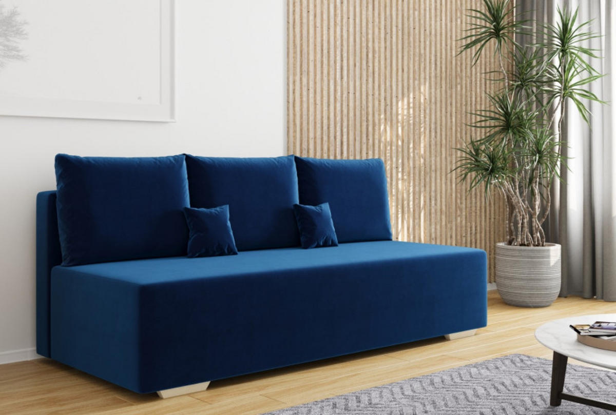 SOFA Granat OLA Mit Schlaffunktion Ohne Armlehnen - Blau, Textil (195/88/85cm) - Sepro Meble