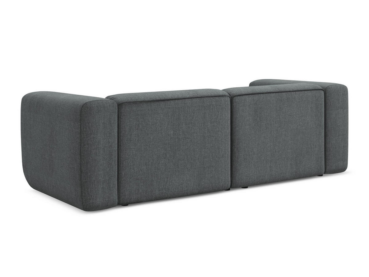 3-SITZER SOFA Chenille Stoff Grau - Schwarz/Graphitfarben, Kunststoff/Textil (228/70/89cm) - Makamii