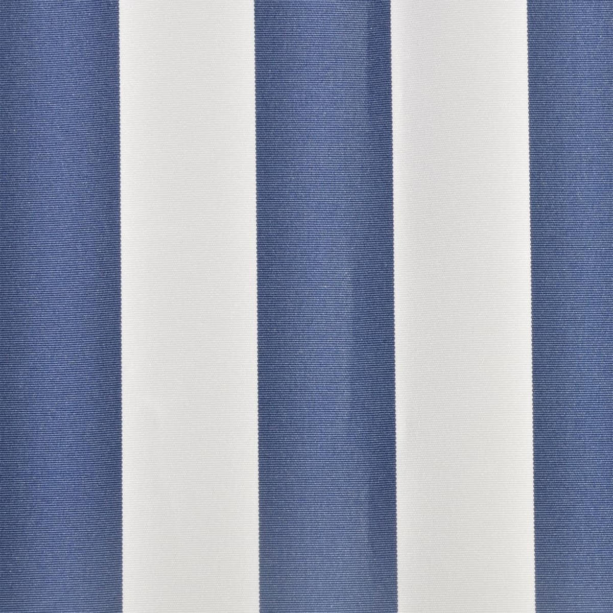 MARKISENSTOFF mit Volant| Blau-Weiß, für 400x300cm Rahmen| Markisenbespannung Markisentuch - Blau, Textil (380/0.3/295cm) - DELUKE