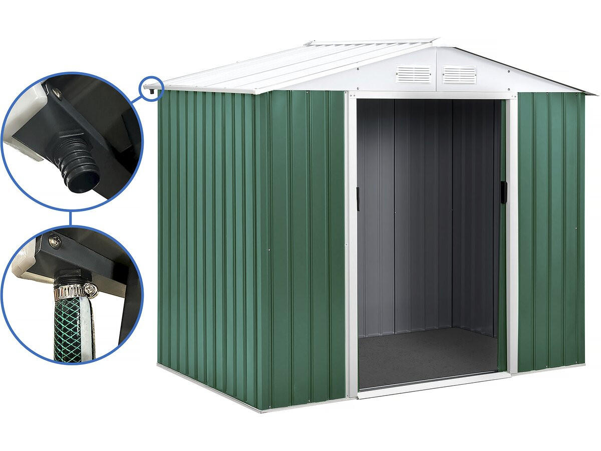 METALL-GARTENHAUS rosas Grün - Grün, Metall (213/195/127cm) - Habitat Garten