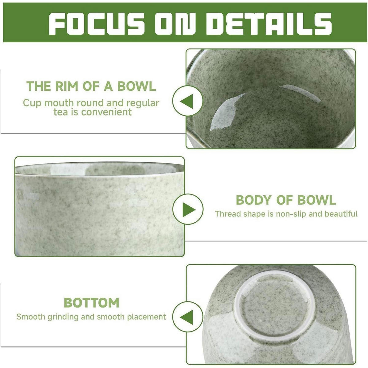 MATCHA Set 5-teiliges Set Keramik Bambus - Grün, Keramik (14/7.3/18.5cm)