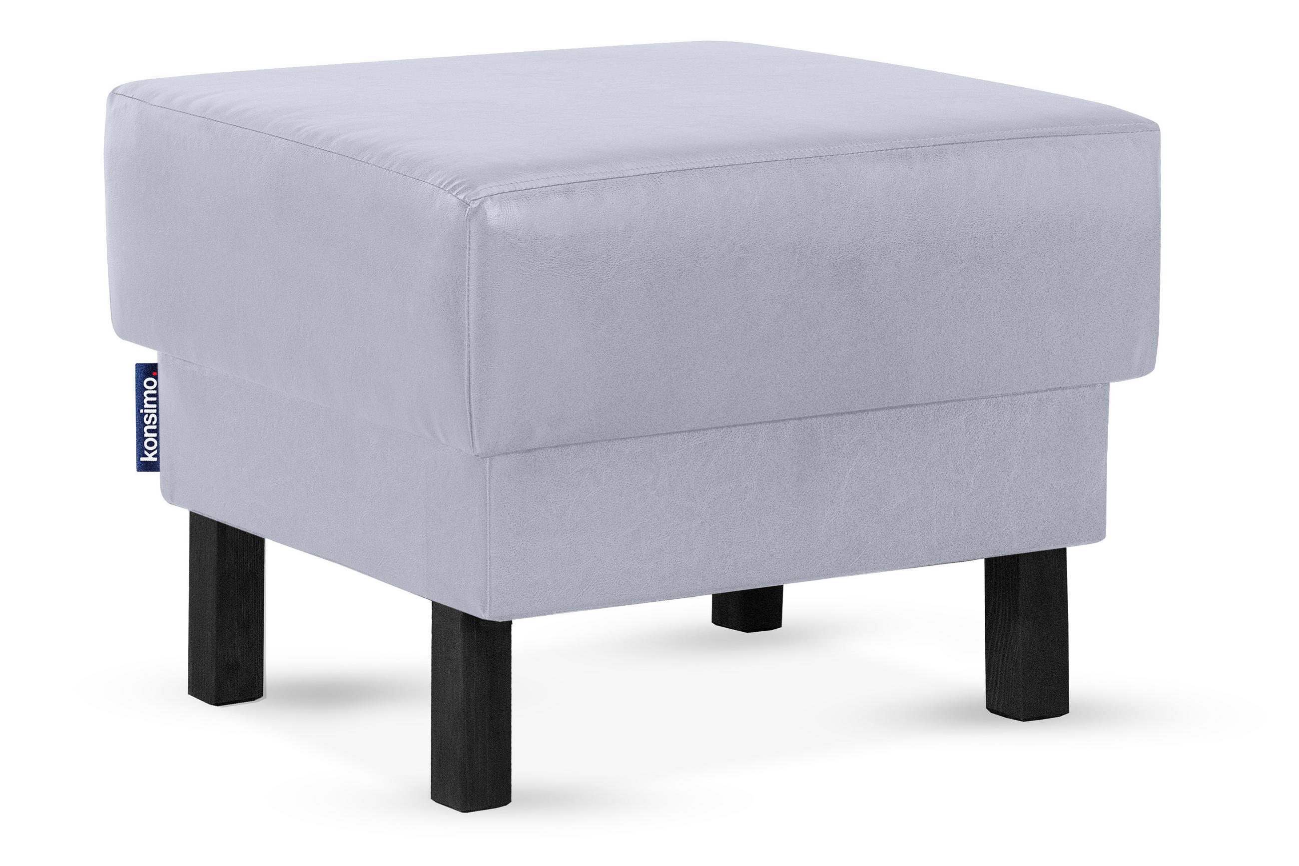 SITZHOCKER ESPECTO auf hohen Holzbeinen, grau - Schwarz/Grau, Textil (58/47/56cm) - KONSIMO®