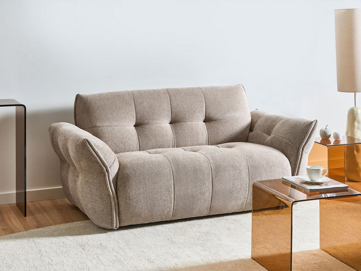 POHOVKA 2-místná Látka Taupe Halba - šedohnědá, textil (174/80/85cm) - Beliani