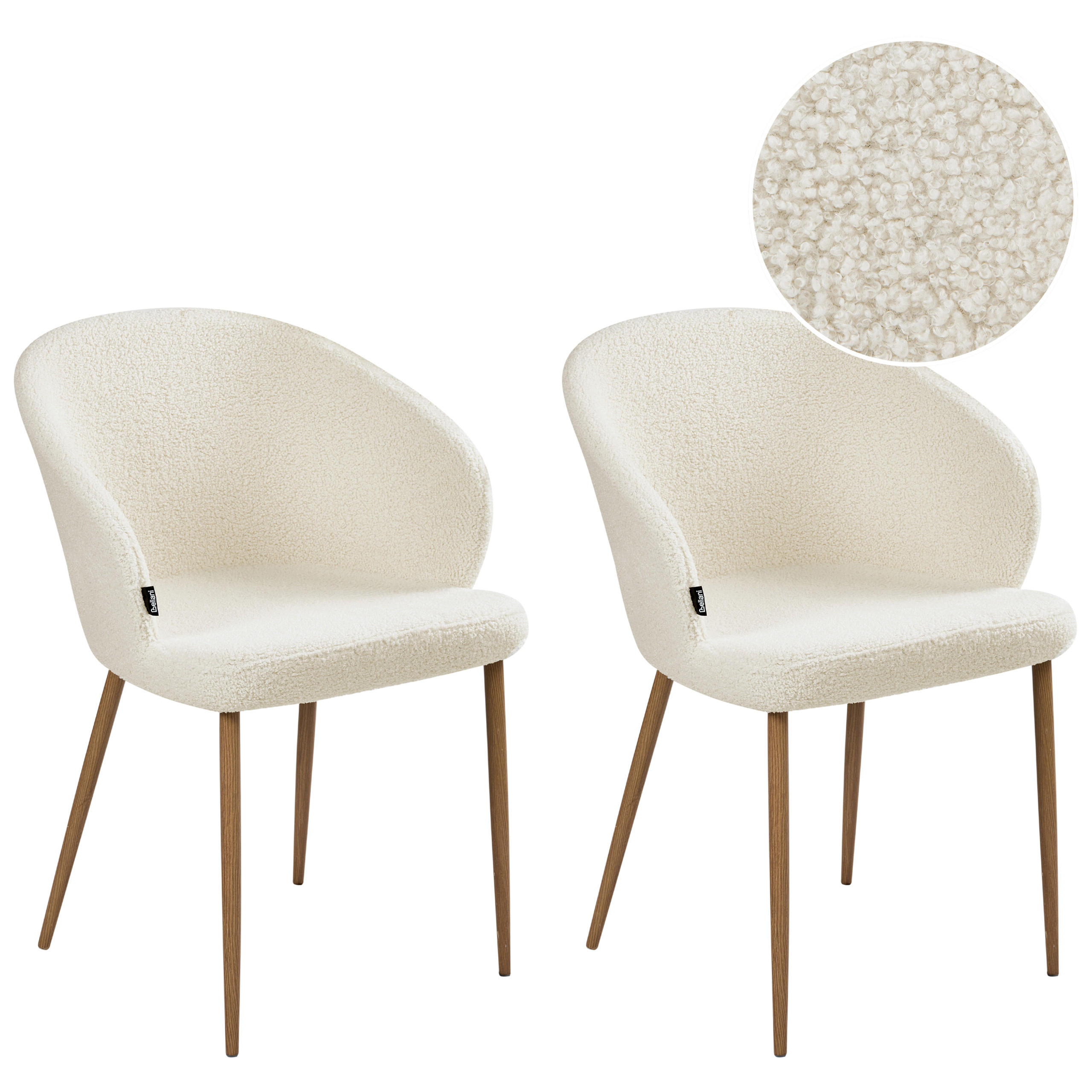 Beliani JÍDELNÍ ŽIDLE sada 2 ks Krémově bílá Mason