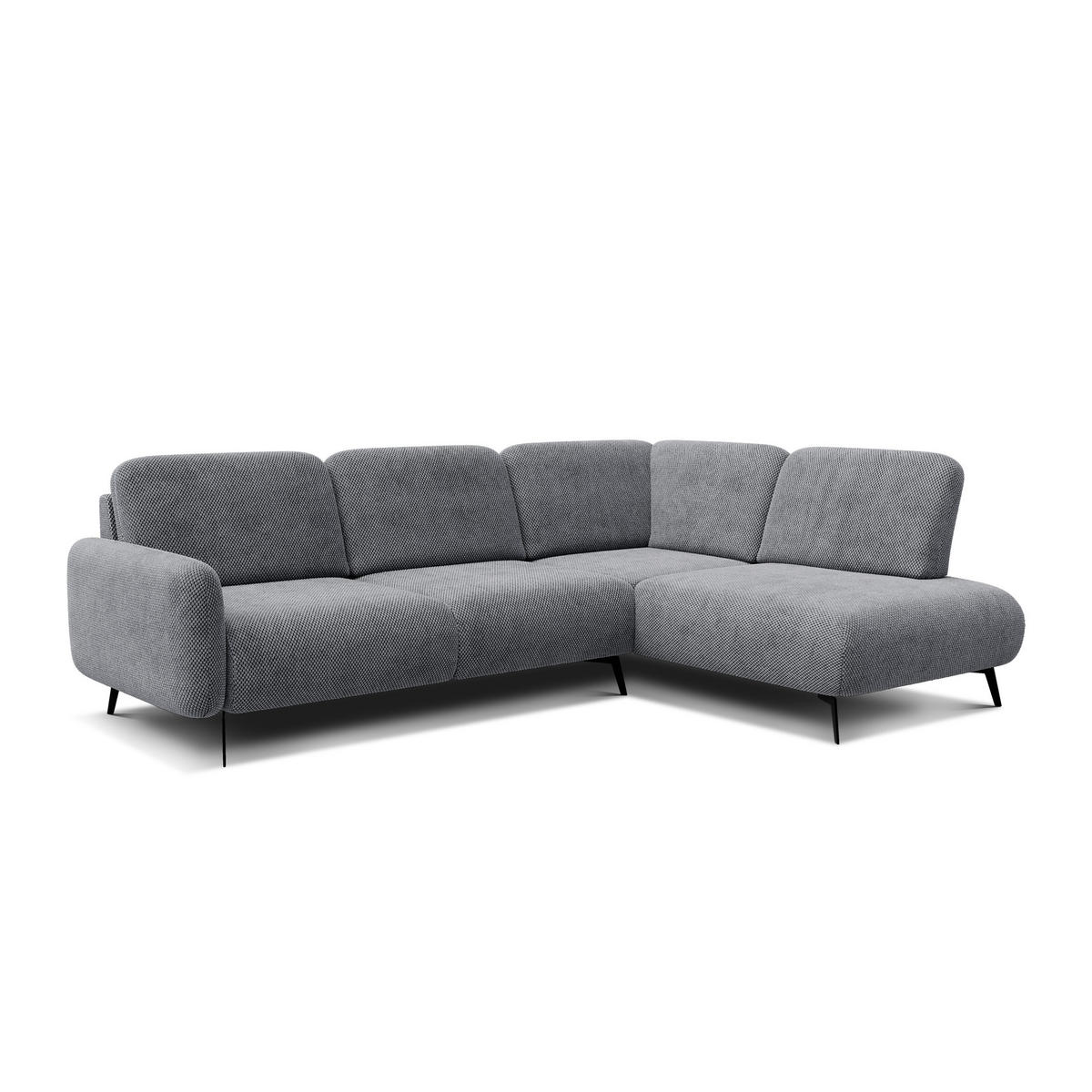 ECKSOFA FEBE 5-Sitzer rechts, grau - Schwarz/Grau, Holz/Textil (271/190cm) - Courtois Laville