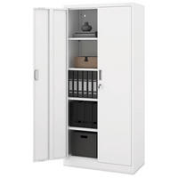 AKTENSCHRANK abschließbar KADO mit Flügeltüren 175x80x40cm Weiß - Weiß, Metall (80/175/40cm) - DELUKE