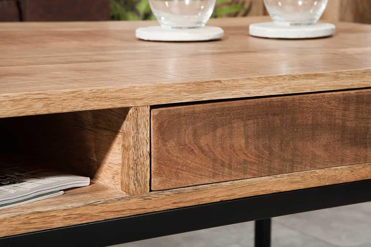 COUCHTISCH IRON CRAFT Mango rechteckig Natur 100cm - Braun, Holz/Metall (60/100/40cm) - riess-ambiente