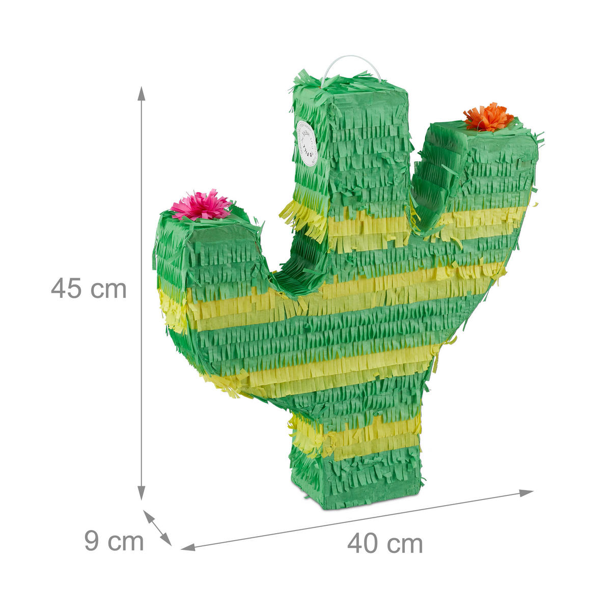PINATA Kaktus - Multicolor, Papier (40/45/9cm) - Relaxdays
