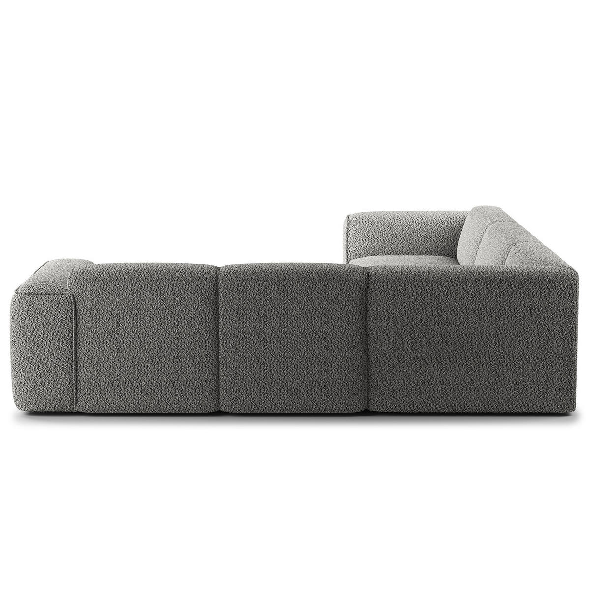 ECKSOFA mit Rundecke - Schwarz/Grau, Kunststoff/Textil (325/260cm) - home24