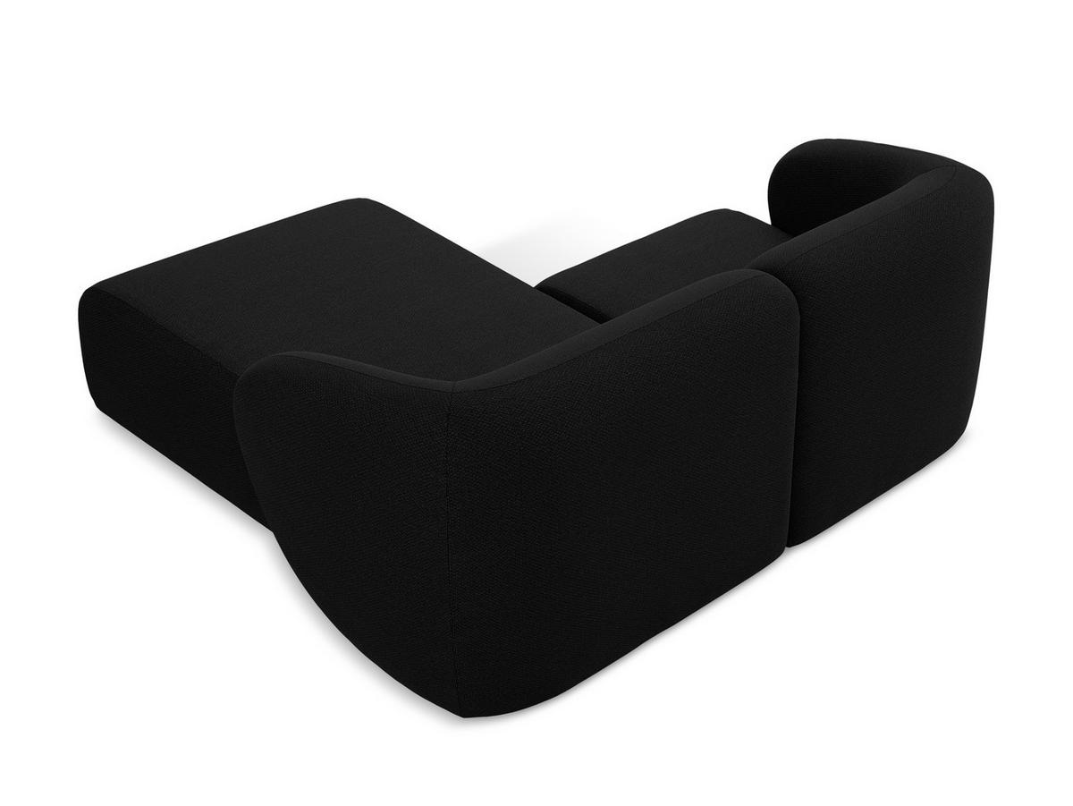 ECKSOFA Rechts Bouclé Stoff Schwarz - Schwarz, Holzwerkstoff/Kunststoff (178/166cm) - Makamii