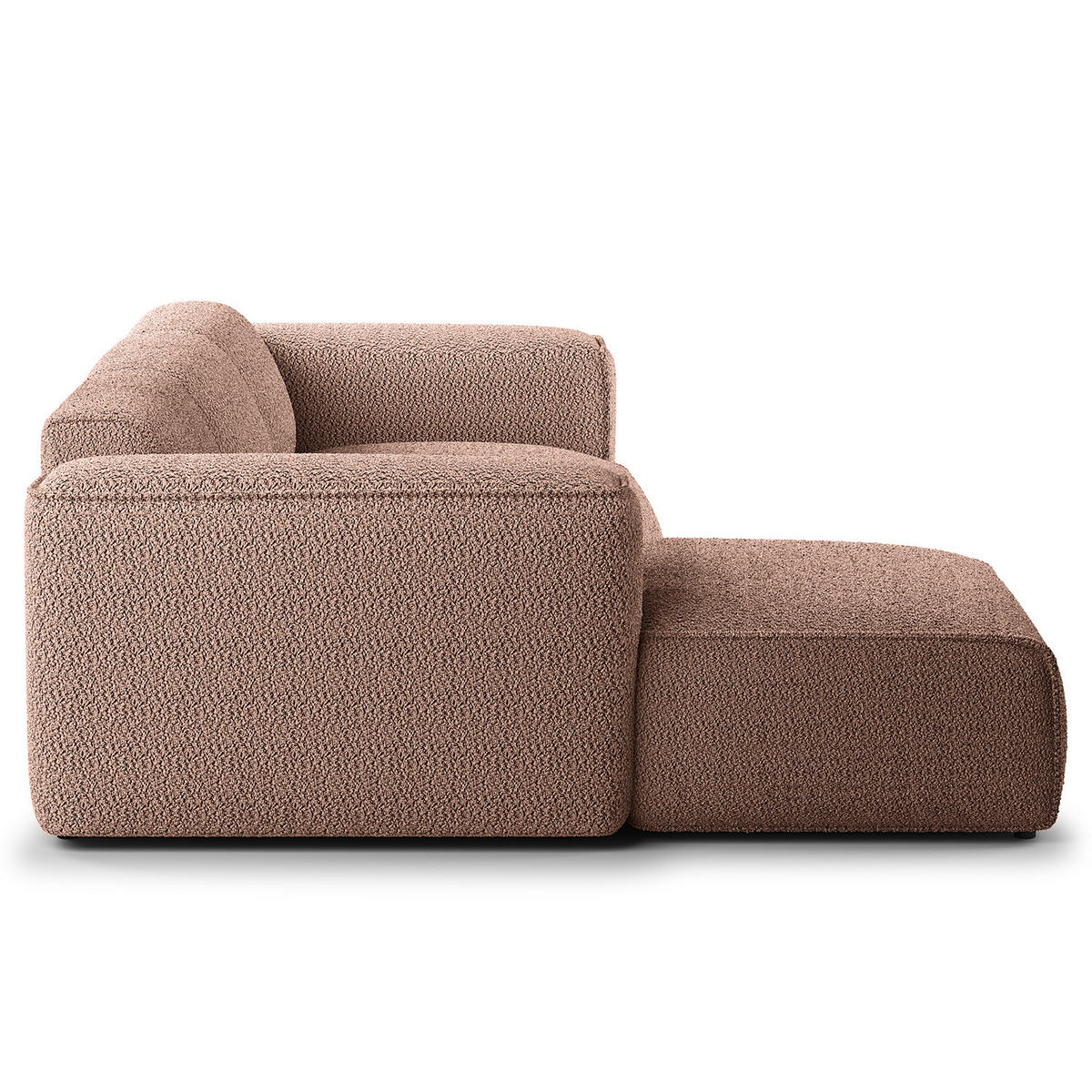 3-SITZER ECKSOFA mit Longchair - Mauve/Schwarz, Kunststoff/Textil (251/173cm) - home24