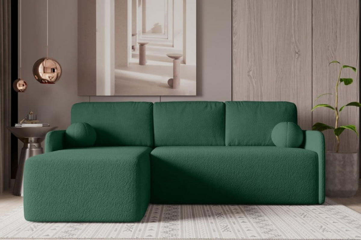 ECKSOFA Grün BLUMEN Boucle Universal - Grün, Textil (212/142cm) - Sepro Meble