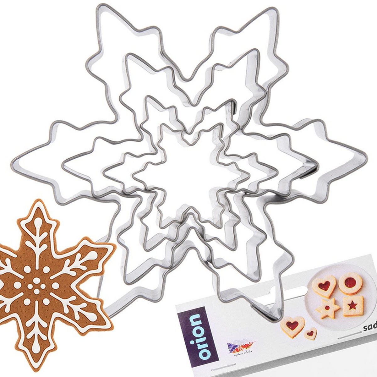 AUSSTECHFORMEN-SET Schneeflocken 4-teilig Silber - Silberfarben, Metall (6/1.5/8.5cm) - Orion 