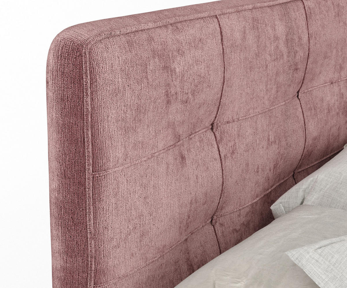 BOXSPRINGBETT Semplice Rosa 200/200 cm - Schwarz/Rosa, Holz/Holzwerkstoff (200/200cm) - Maison de Reve