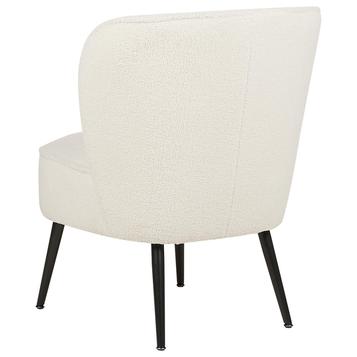 SESSEL Bouclé weiß/schwarz Voss - Schwarz/Weiß, Textil (60/76/52cm) - Beliani