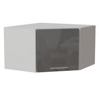 ECKHÄNGESCHRANK Essen W10/60/36 Grau Hochglanz / Weiß Matt 60 / 60 / 36cm - Weiß/Grau, Holz/Holzwerkstoff (60/36/60cm) - Feldmann-Wohnen