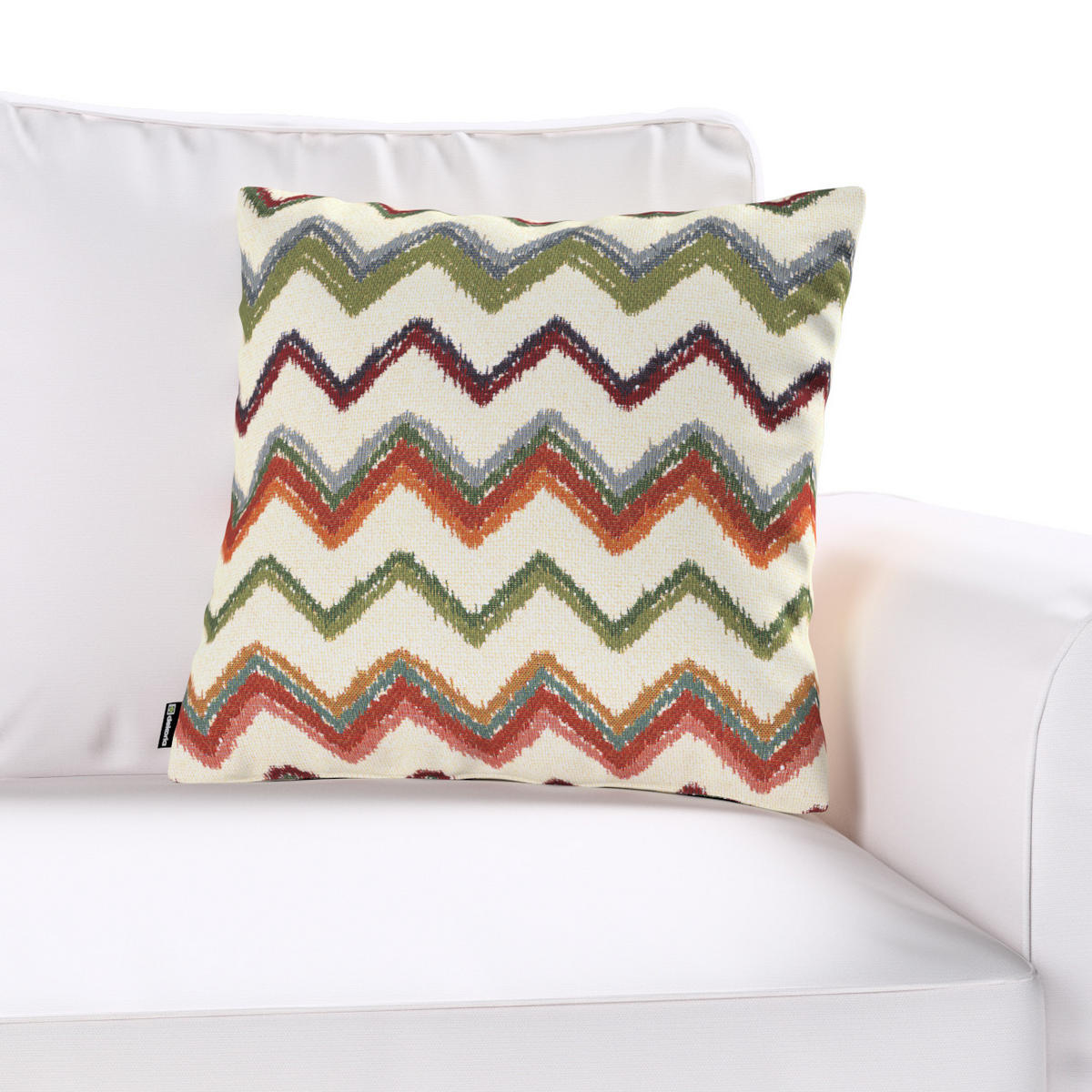 KISSENHÜLLE Cosy Home beige- grün, 43x43 cm - Grün, Textil (43/43cm) - Dekoria