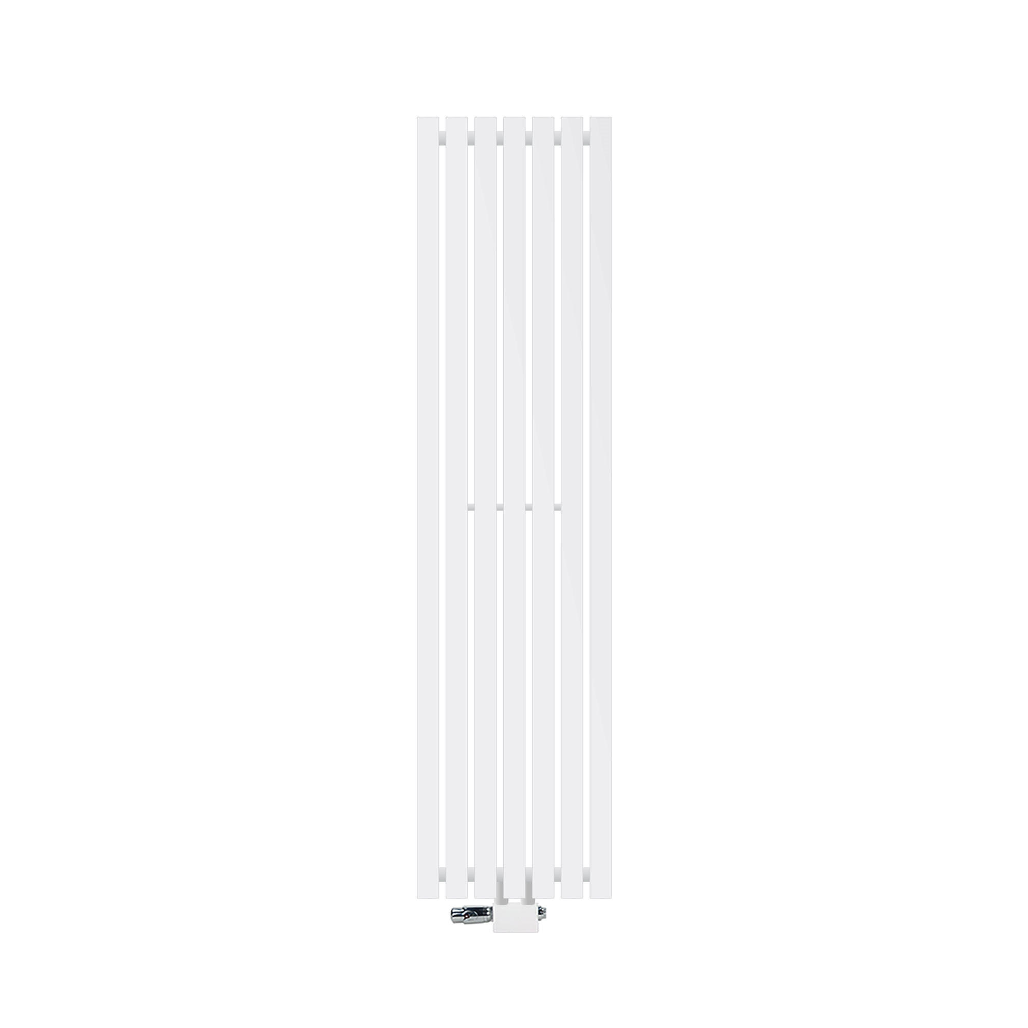 BADHEIZKÖRPER Stella 370x1400 mm Weiß mit Ventil Universal - Weiß, Metall (37/140/5cm) - LuxeBath