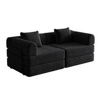2-SITZER Sofa, 2 in 1 Schlafsofa mit Stauraum und Armlehnen,Chenille,Khaki - Braun, Textil (184/69/91cm) - PARAFTA HOME