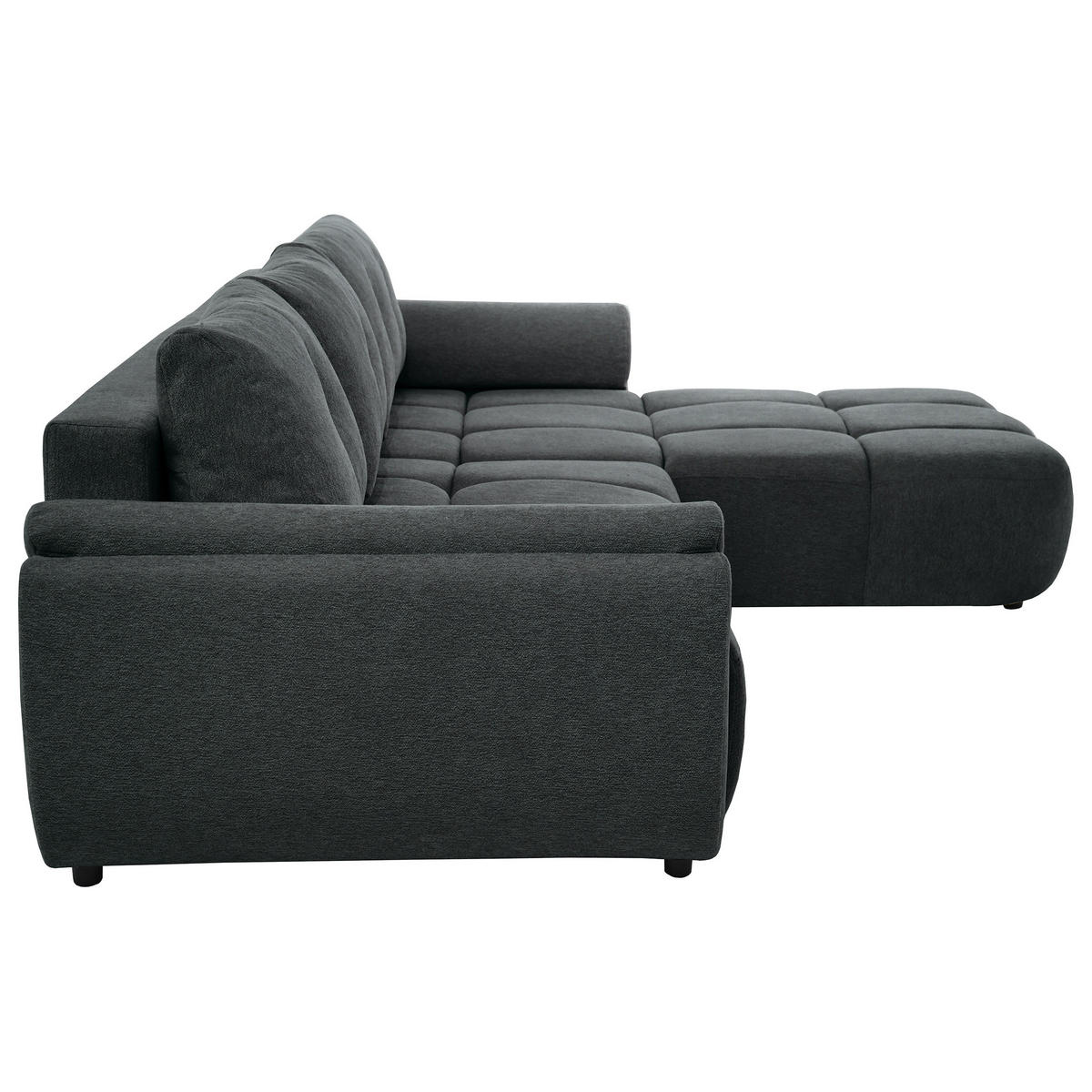ECKSOFA Massimo, universelle Eckschlafsofa 280 cm mit Schlaffunktion und Bettkasten, Anthrazit - Anthrazit, Textil (283/204cm) - Beautysofa