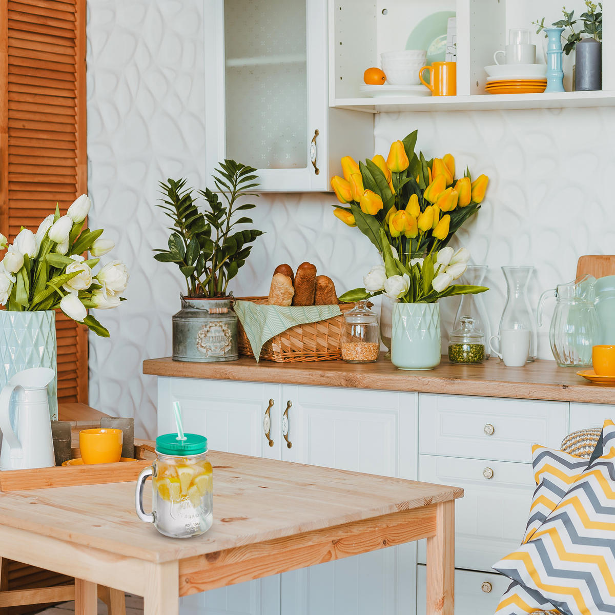 8XKOZAREC za pitje - turkizna, kovina/steklo (0.5L) - Relaxdays