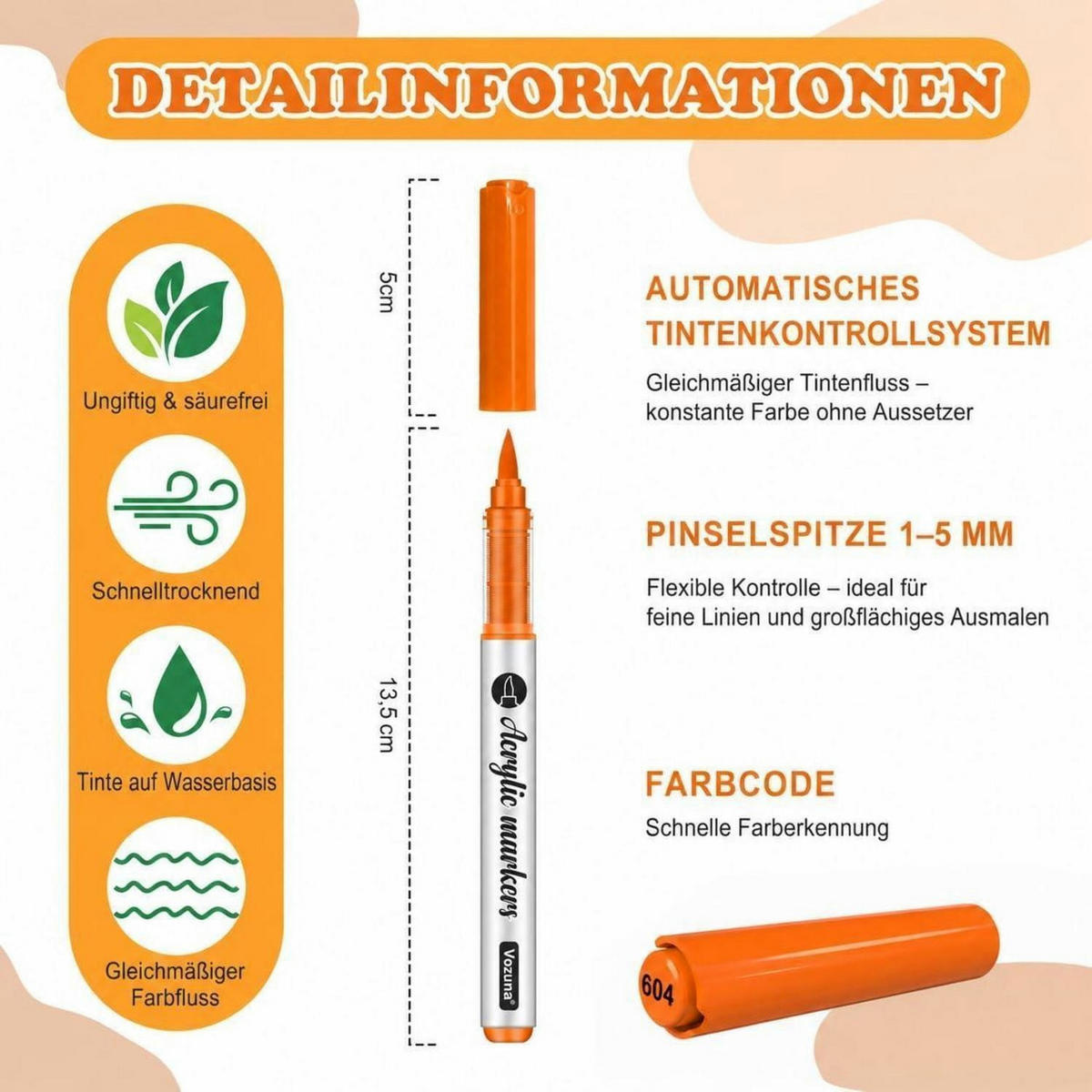 ACRYLSTIFTE Set 80 Farben Pinselspitze Wasserfest - Multicolor, Kunststoff (1/1/13.5cm)
