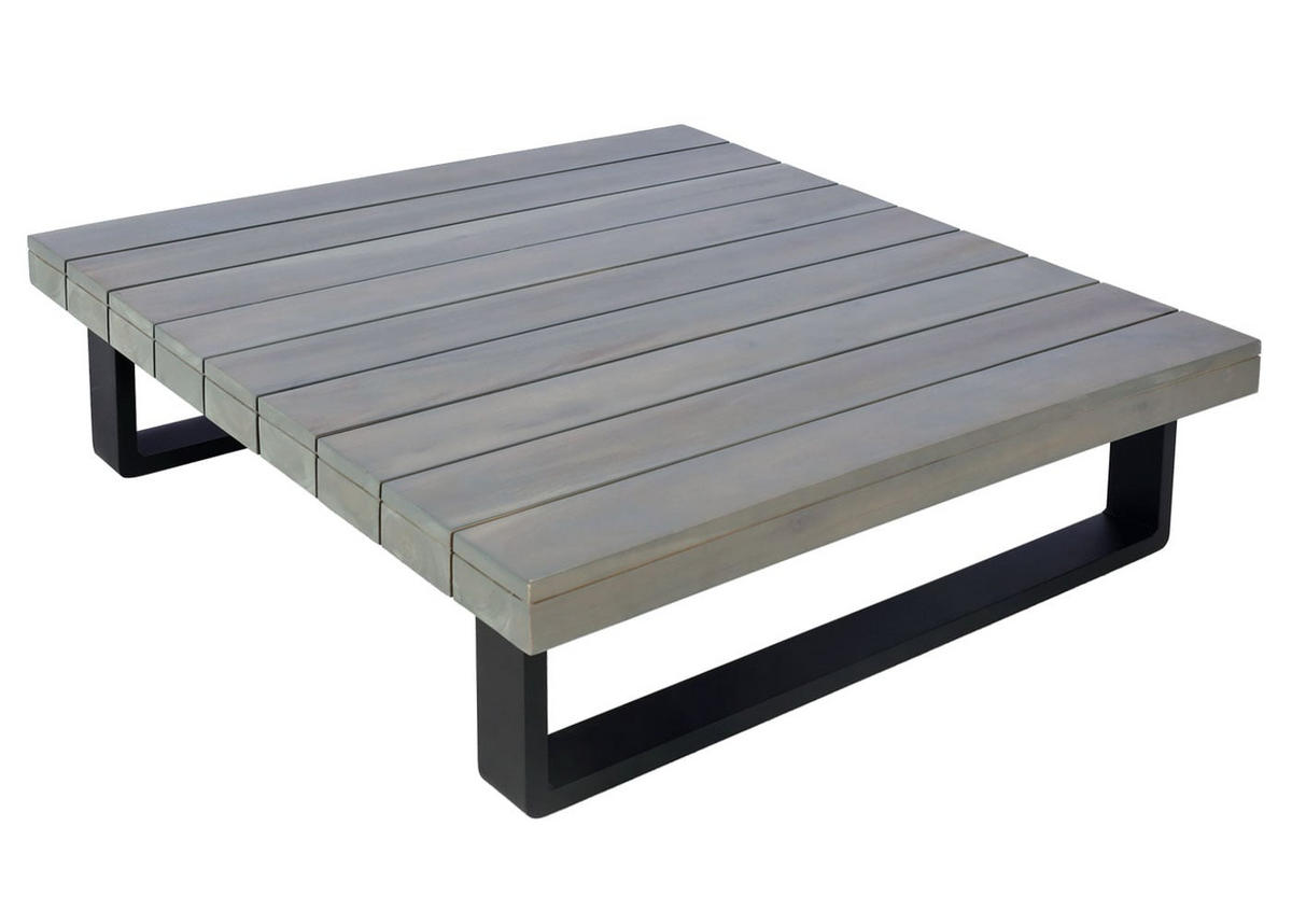 GARTENGARNITUR mit Sessel Grau Dunkelgrau - Grau, Holz - PROREGAL