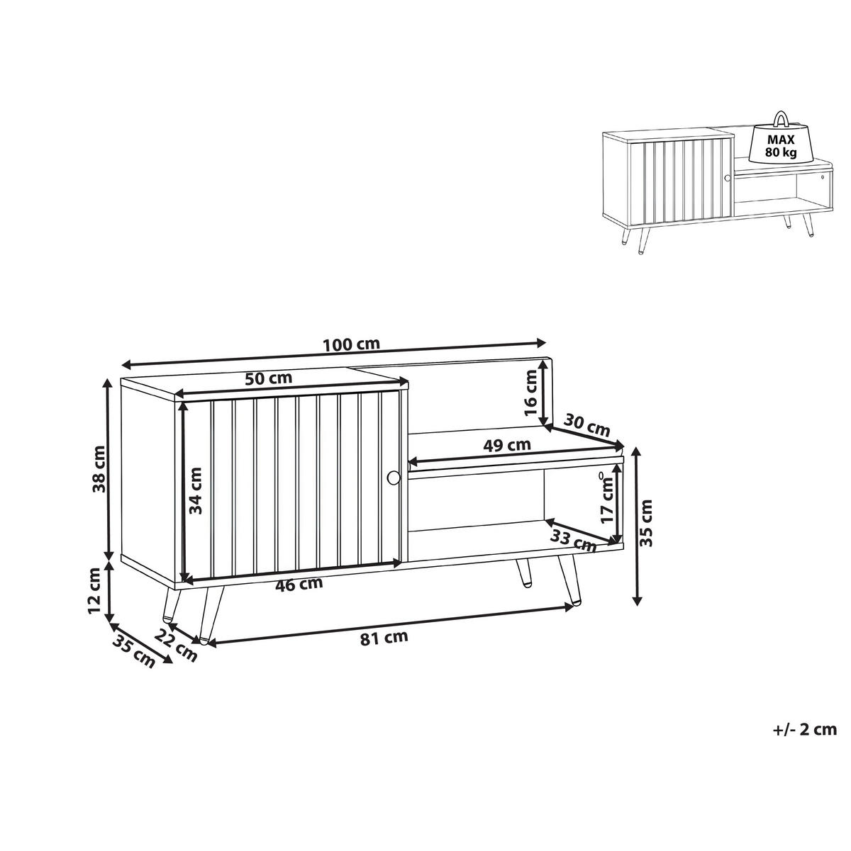 BANCĂ PENTRU PANTOFI albă Kelowna - alb/auriu, compozit lemnos (100/50/35cm) - Beliani