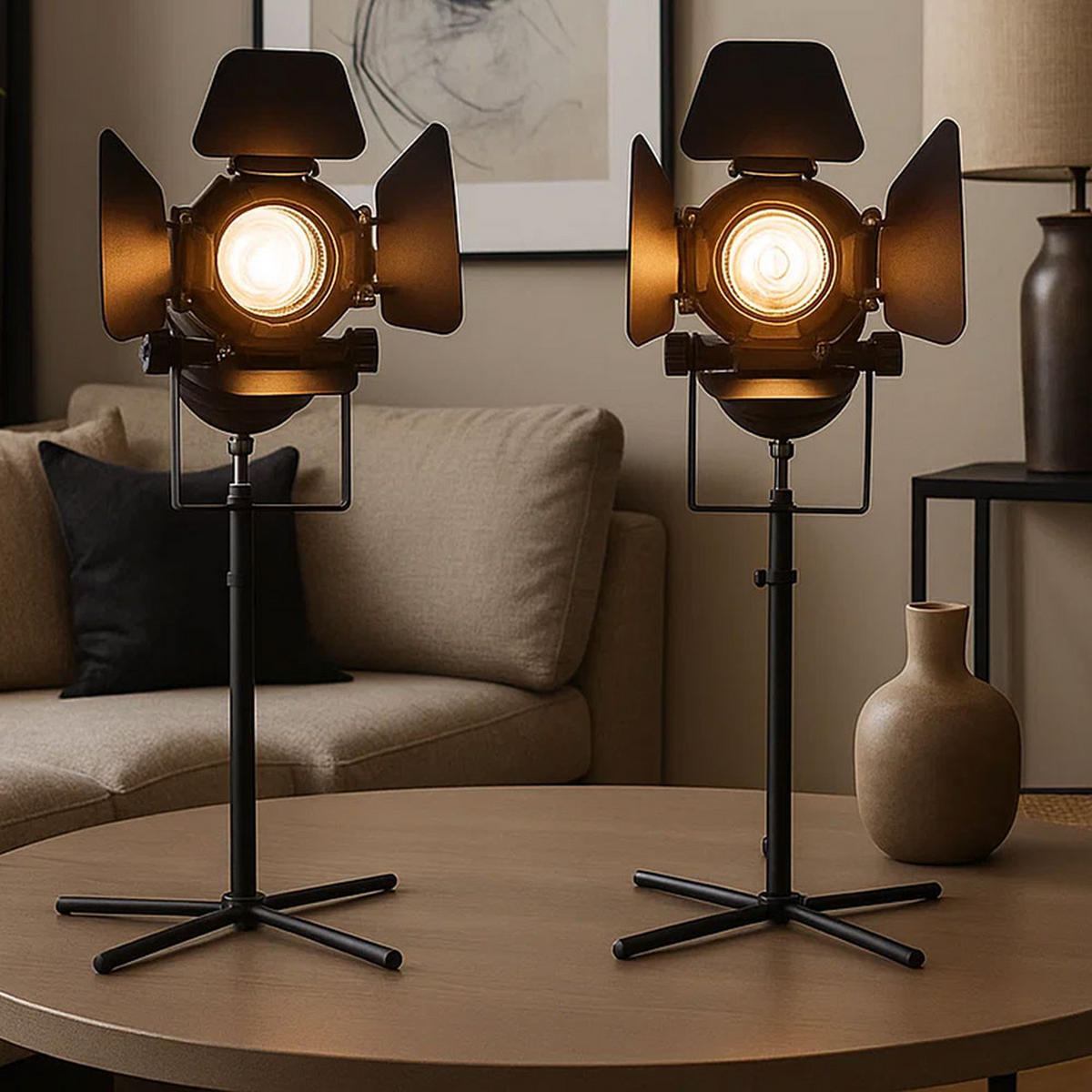 LAMPENTYP: Tischleuchte, 2er Set - Weiß, Metall (27.5/51/67cm) - Globo Lighting