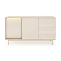 KOMMODE TOGY 03 140 cm breit in Kaschmir / Geölter Eiche mit LED Beleuchtung - Kaschmir/Eichefarben, Holzwerkstoff (140/77/40cm) - Deine Möbel 24