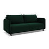 3-SITZER SOFA mit Schlaffunktion Samt Stoff Grün - Dunkelgrün/Schwarz, Holz/Textil (226/90/92cm) - Makamii