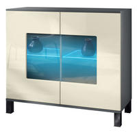 KOMMODE Grömitz Creme Hochglanz - Creme, Holzwerkstoff (92.5/84.5/35cm) - Vladon