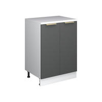 KUCHYNSKÁ SKRIŇA PRE ŠIKMÉ STRECHY R-Line, Antracitové zlato, 60 cm bez sklonu s 2 dverami - biela/antracitová, kompozitné drevo (60/83.8/46cm) - Vicco