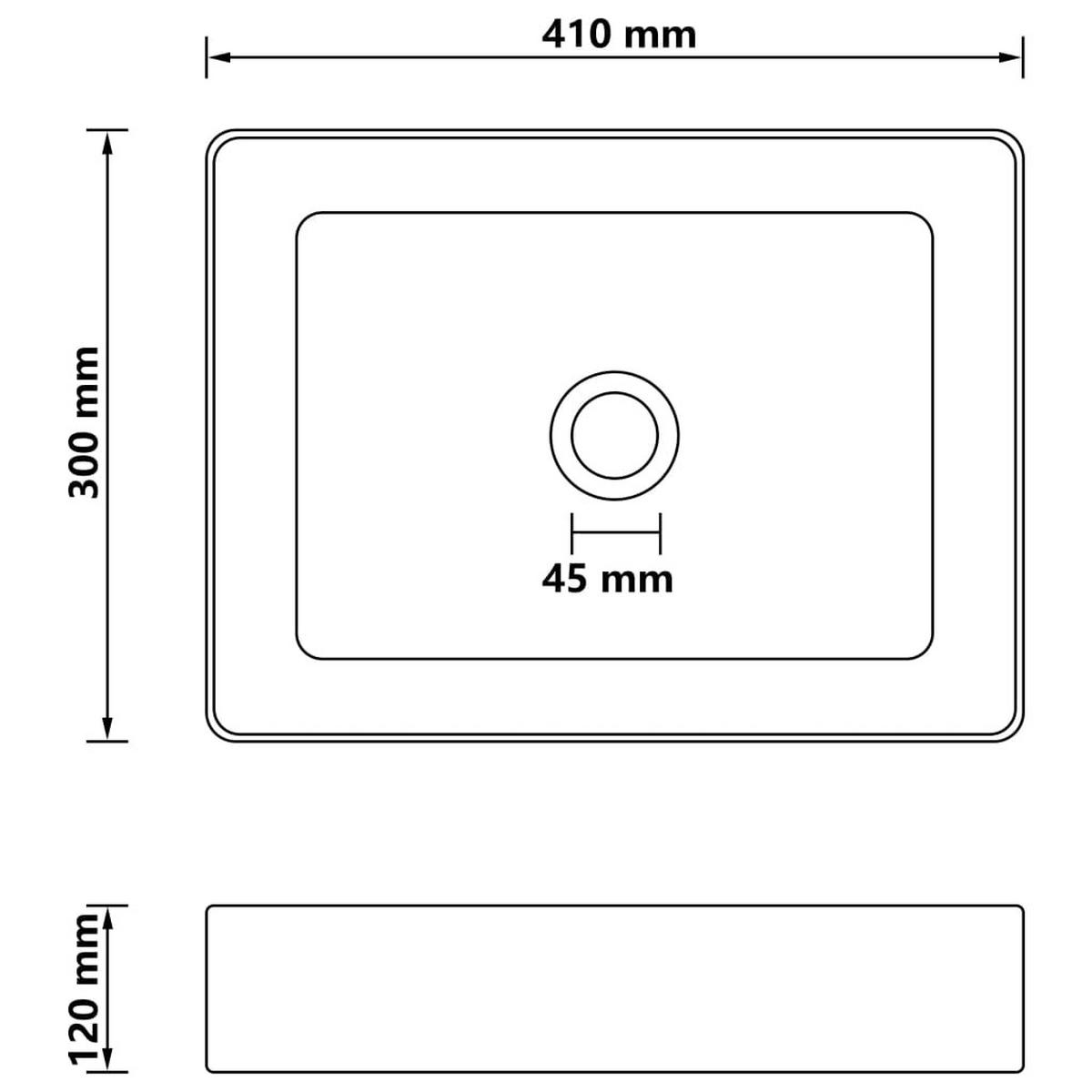 WASCHBECKEN Larkin 41/30/12 cm - Schwarz, Keramik (41/12/30cm) - Nettlife