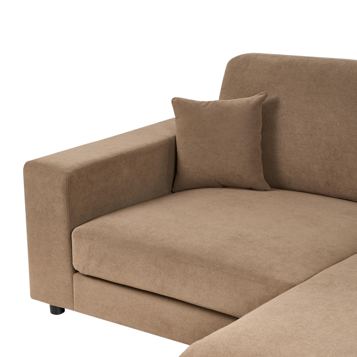 ROHOVÁ POHOVKA 3-místná Látka Hnědá levostranná Lofoten - hnědá, textil (250/185cm) - Beliani