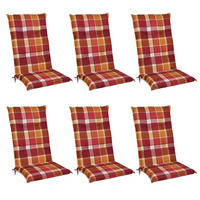 HOCHLEHNERAUFLAGE Sunny RO 120/50/6cm Rot-Kariert 6tlg - Rot, Textil (50/6/120cm) - Beautissu 
