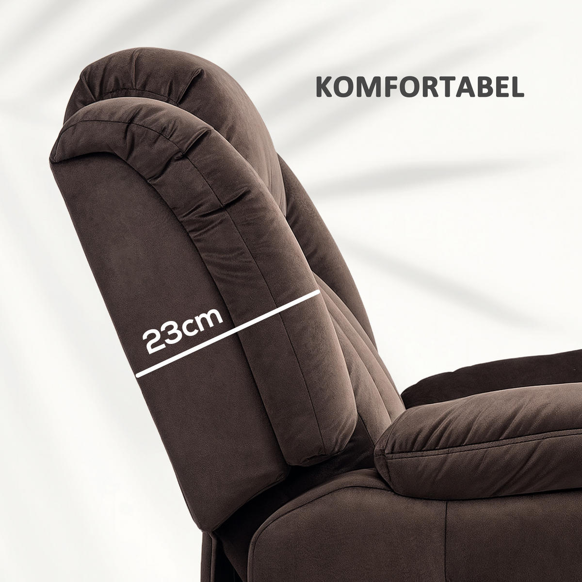 FERNSEHSESSEL mit Aufstehhilfe Relaxsessel mit Liegefunktion, Vibrationsmassage - Schwarz/Braun, Textil/Metall (88/106/95cm) - HOMCOM