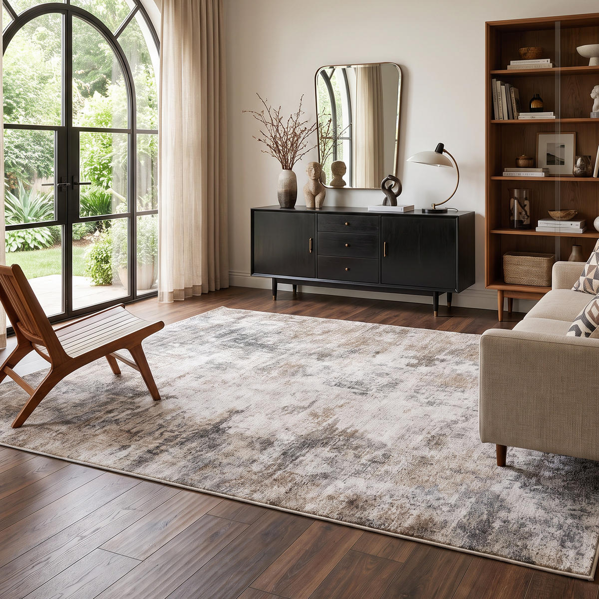 TEPPICH Polyester Braun - Braun, Textil (160/230cm) - HOMCOM