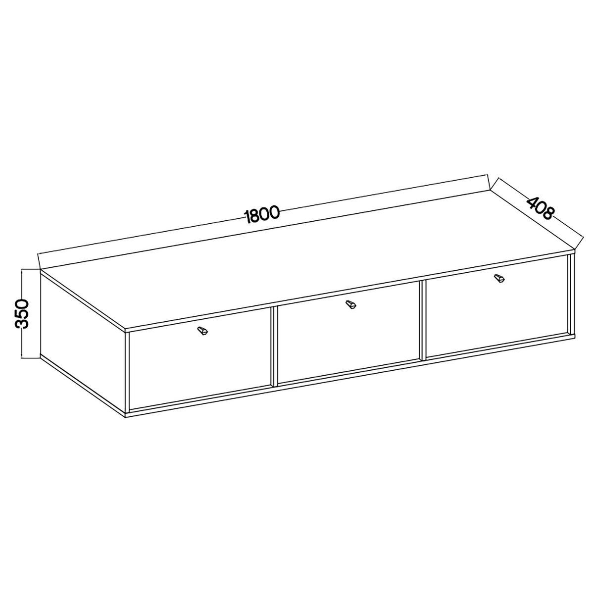LOWBOARD TORINO 180x40,8x35 cm mit 3 Türen Beige - Beige, Holzwerkstoff (180/35/40.8cm) - MASSENO