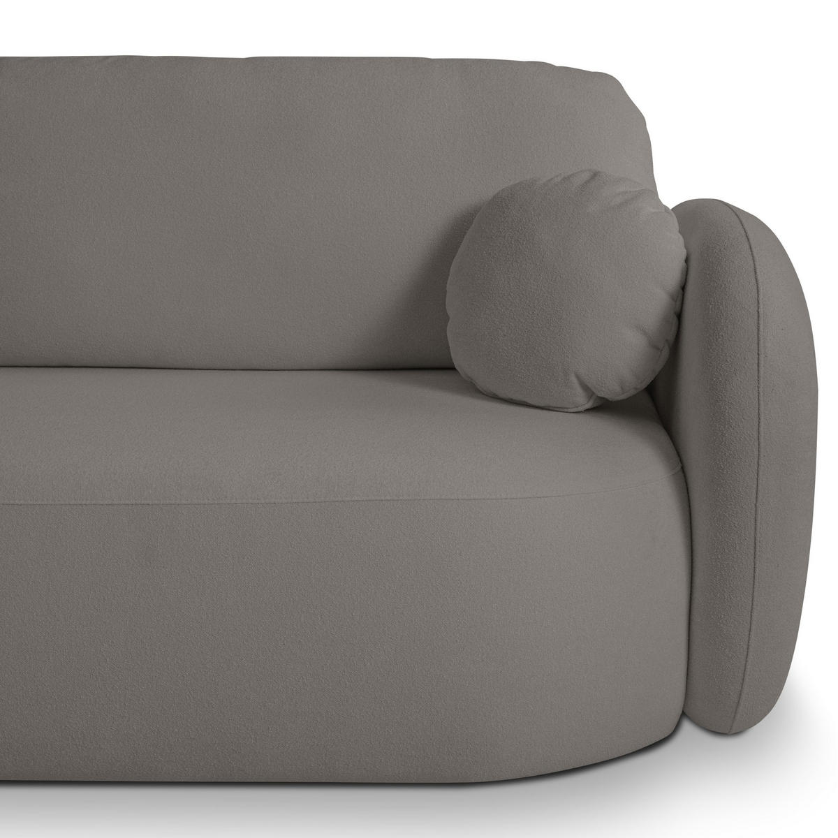 ECKSOFA AMICO L-S Grau Geflochtener Stoff mit Schlaffunktion - Grau, Holz (248/174cm) - MASSENO