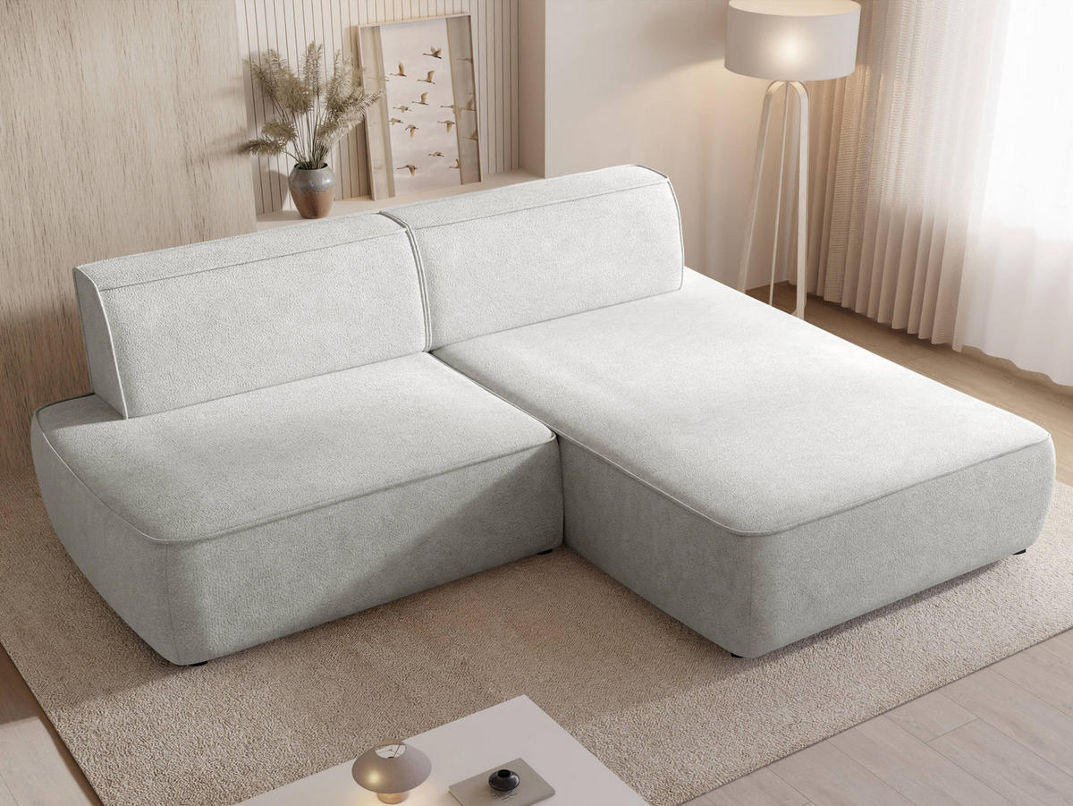 ECKSOFA Zuno, Seite: Rechts - Hellgrau/Schwarz, Holz/Kunststoff (254/162cm) - MIRJAN24