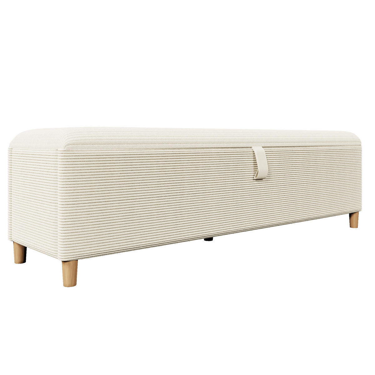 BETTANLAGE 160/200 cm in Eichefarben & Beige mit Bettbank, LED und Regal Cord im modernen Design - Eichefarben/Beige, Holzwerkstoff/Textil (160/200cm) - STILVORA