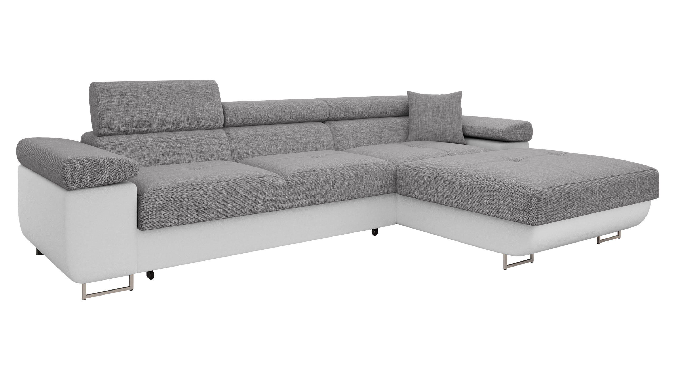 ECKSOFA Torezio Mini, Seite: Rechts - Graphitfarben, Holz/Textil (280/170cm) - MIRJAN24