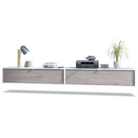 LOWBOARD Lana Fronten in Eiche Nordic - Silbereichenfarben, Holzwerkstoff (120/29/37cm) - Vladon