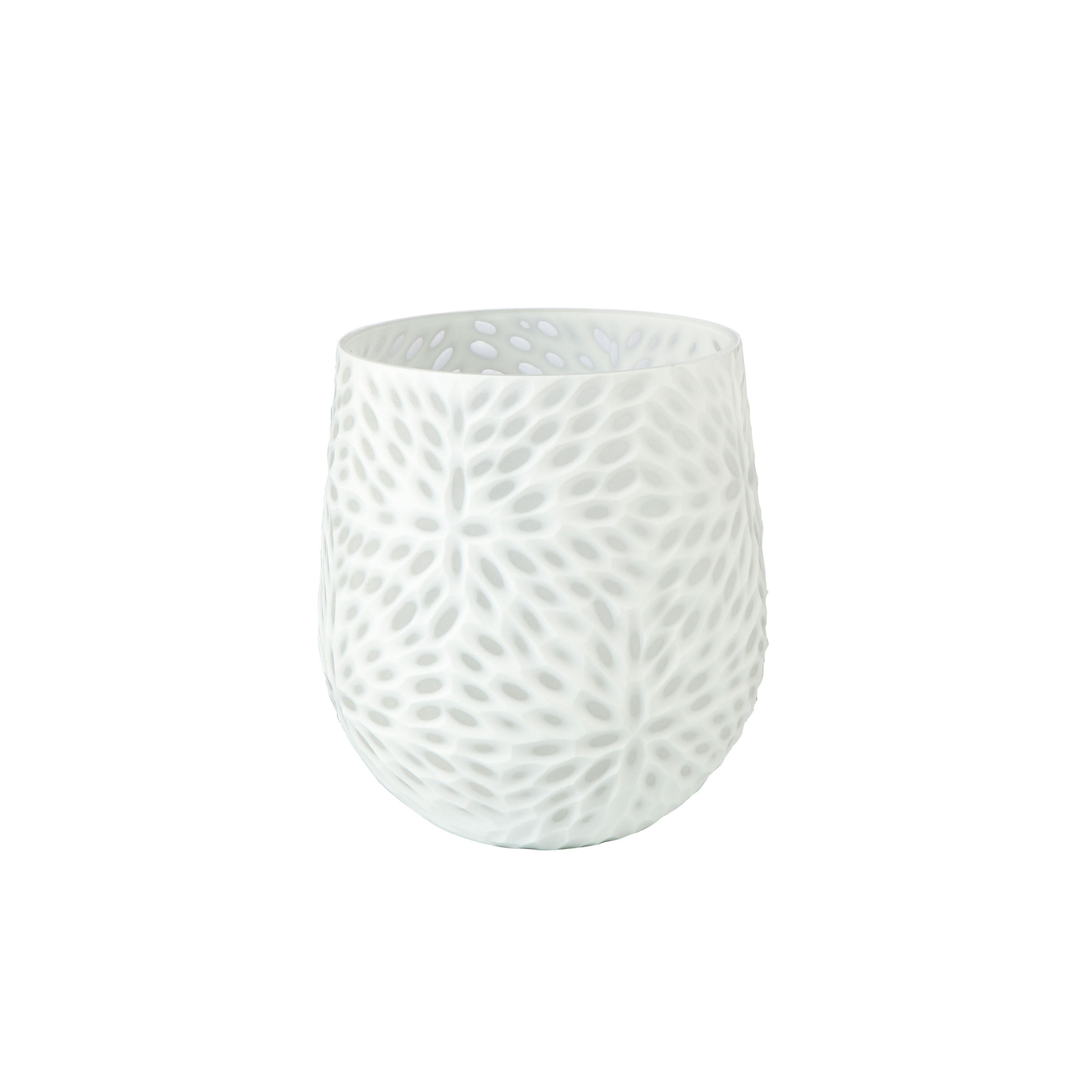 VASE White Carved, Glas, Antikweiß, 22.5 cm - Weiß, Glas (22.5cm) - Goebel