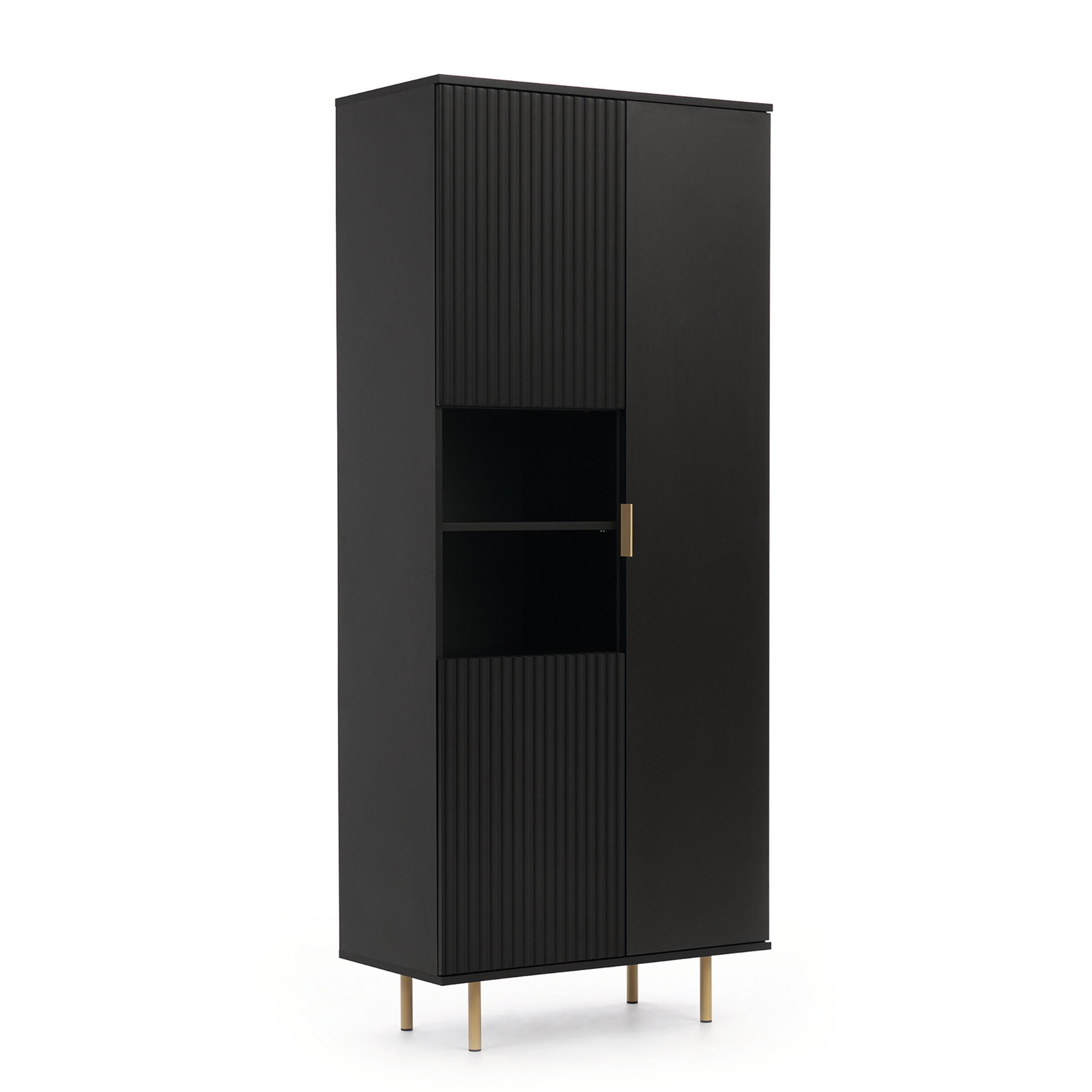 BÜCHEREGAL Bianco Schwarz - Schwarz, Holzwerkstoff (80/190/41cm) - Bettso