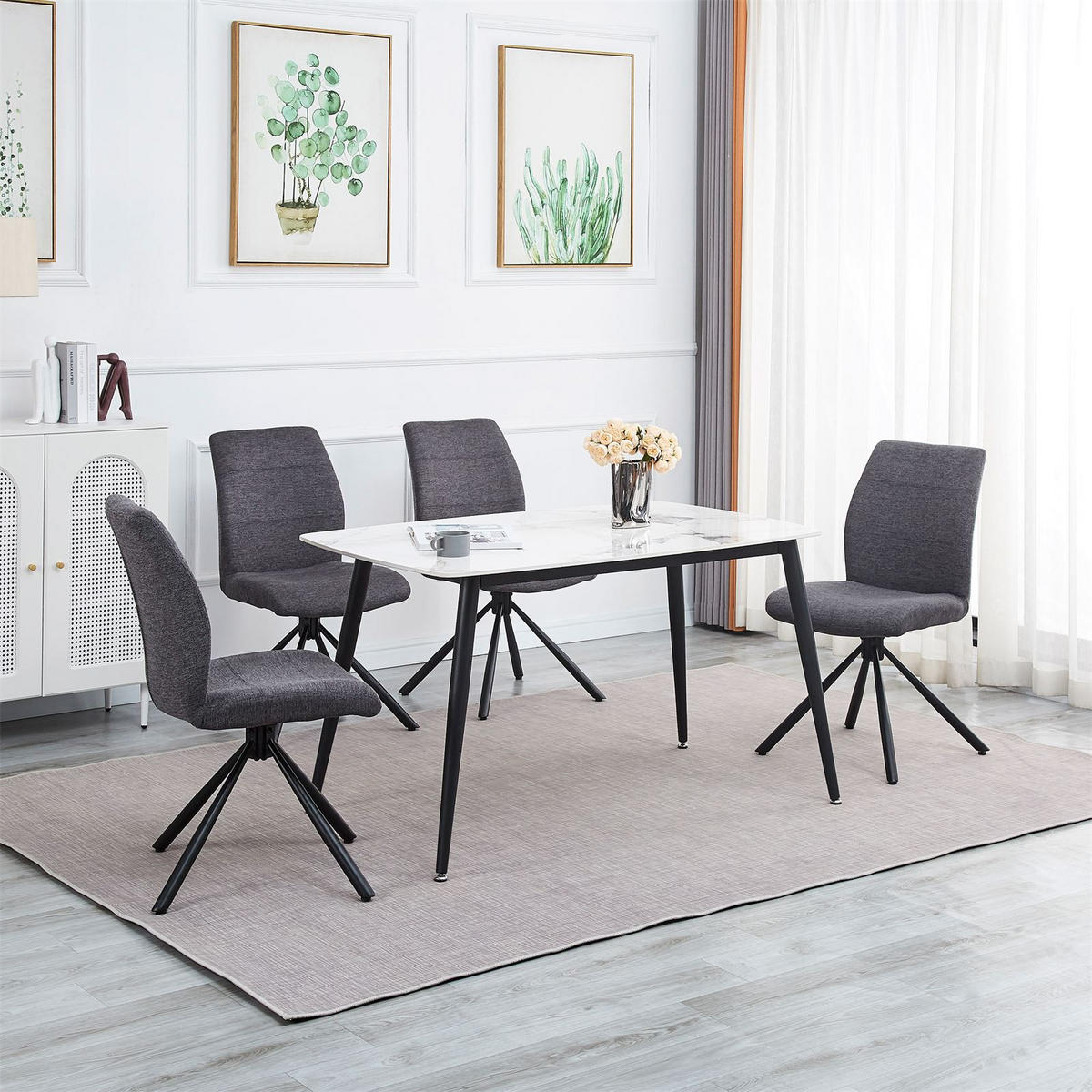 ESSZIMMERSTUHL TAURUS 2ER-SET - Grau, Textil (48/91/61cm) - IDIMEX