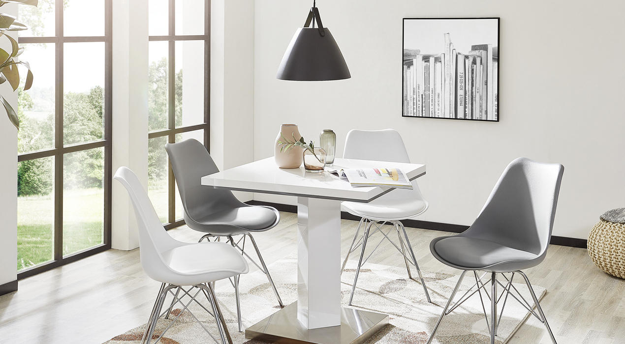 Küchentisch weiß quadratisch hochglanz